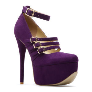 ShoeDazzle Capri Purple Platform Mary Janes